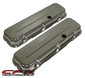1965-95 CHEVY BIG BLOCK 396-427-454-502 SHORT STEEL VALVE COVERS - CHROME