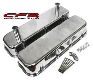 1965-95 CHEVY BIG BLOCK 396-427-454-502 TALL POLISHED ALUMINUM RACING VALVE COVERS - SMOOTH