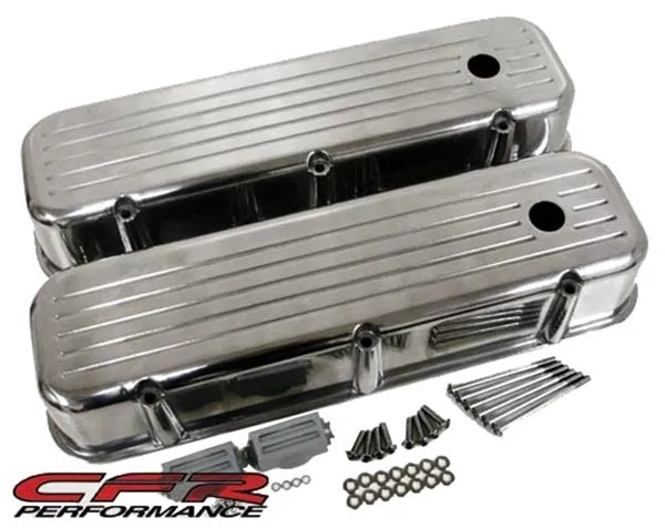 1965-95 CHEVY BIG BLOCK 396-427-454-502 TALL POLISHED ALUMINUM VALVE COVERS - BALL MILLED