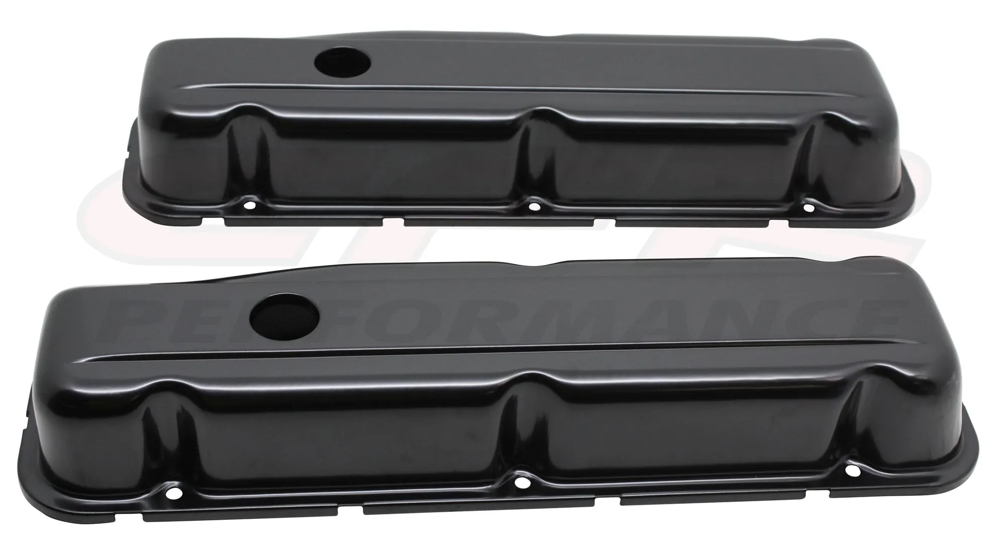 1968-81 BUICK SMALL BLOCK 350 SHORT STEEL VALVE COVERS - BLACK
