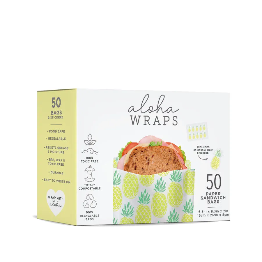 Aloha Wraps Juicy Pineapple Sandwich Bags