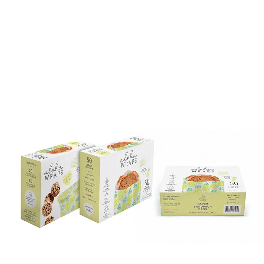 Aloha Wraps Juicy Pineapple Sandwich Bags