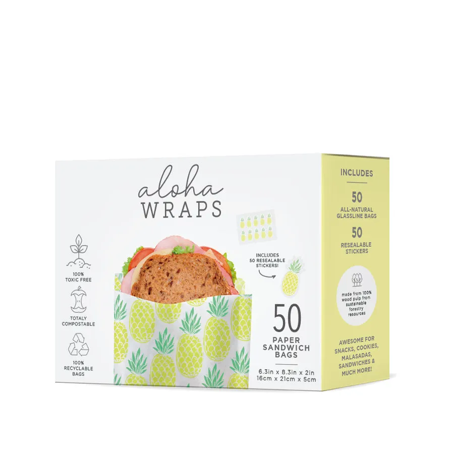Aloha Wraps Juicy Pineapple Sandwich Bags