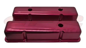 ALUMINUM STAMPED OE STYLE TALL VALVE COVERS CHEVY SB 283-400 - ANODIZED RED
