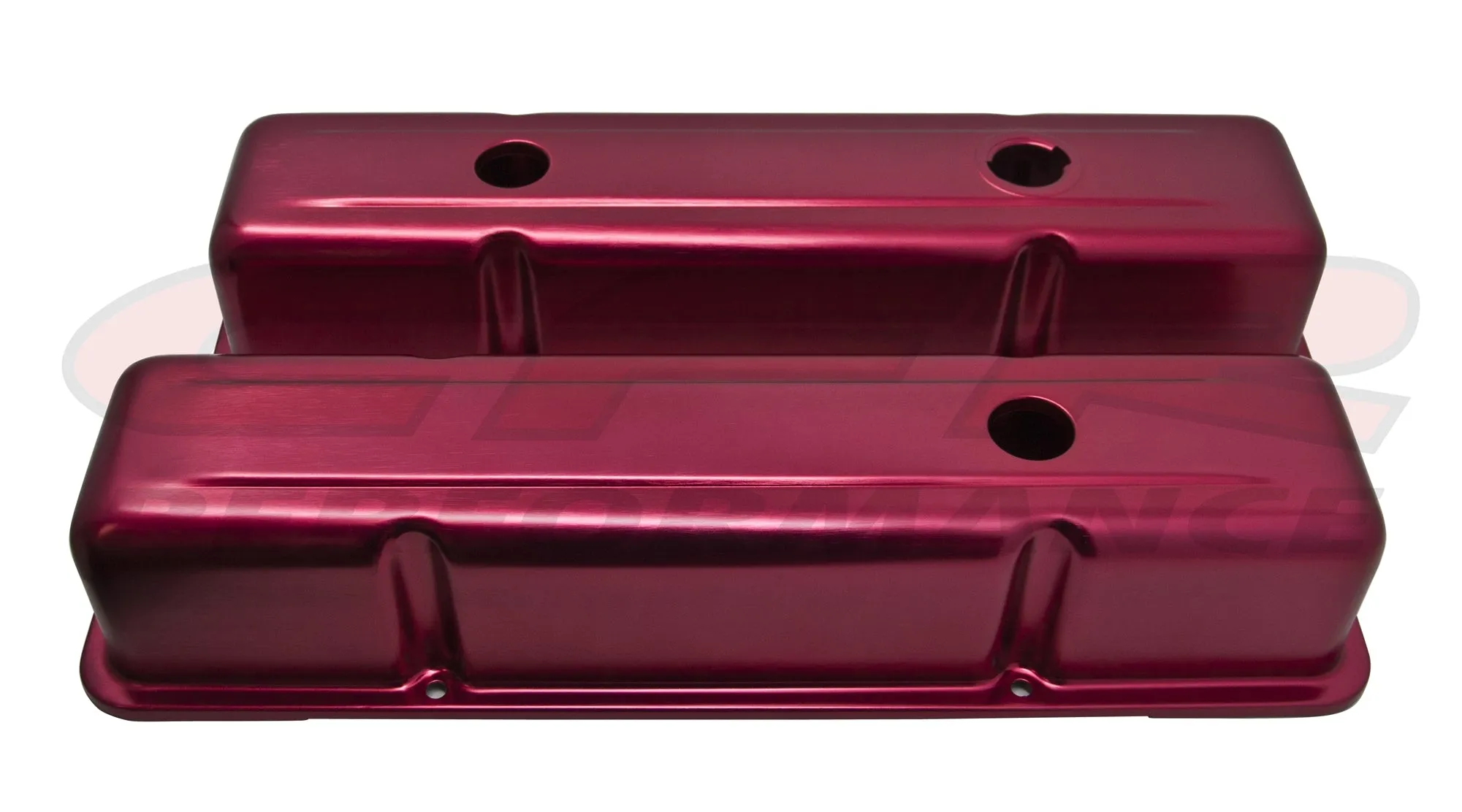 ALUMINUM STAMPED OE STYLE TALL VALVE COVERS CHEVY SB 283-400 - ANODIZED RED