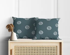 Astitva Cotton Square Cushion Cover Lemon Printed Throw Pillowcases with Zipper for Sofa Couch Bed Living Room 2 Pcs (18x18 in, Green)