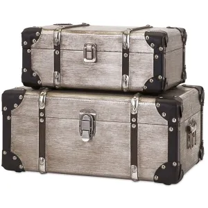 Bacon Aluminum Clad Suitcases (Set of 2)
