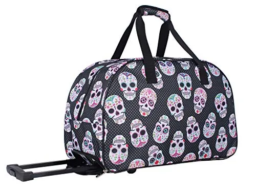Betsey Johnson Luggage Designer Pattern Suitcase Wheeled Duffel Carry On Bag (Paris Love) (One