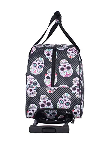 Betsey Johnson Luggage Designer Pattern Suitcase Wheeled Duffel Carry On Bag (Paris Love) (One