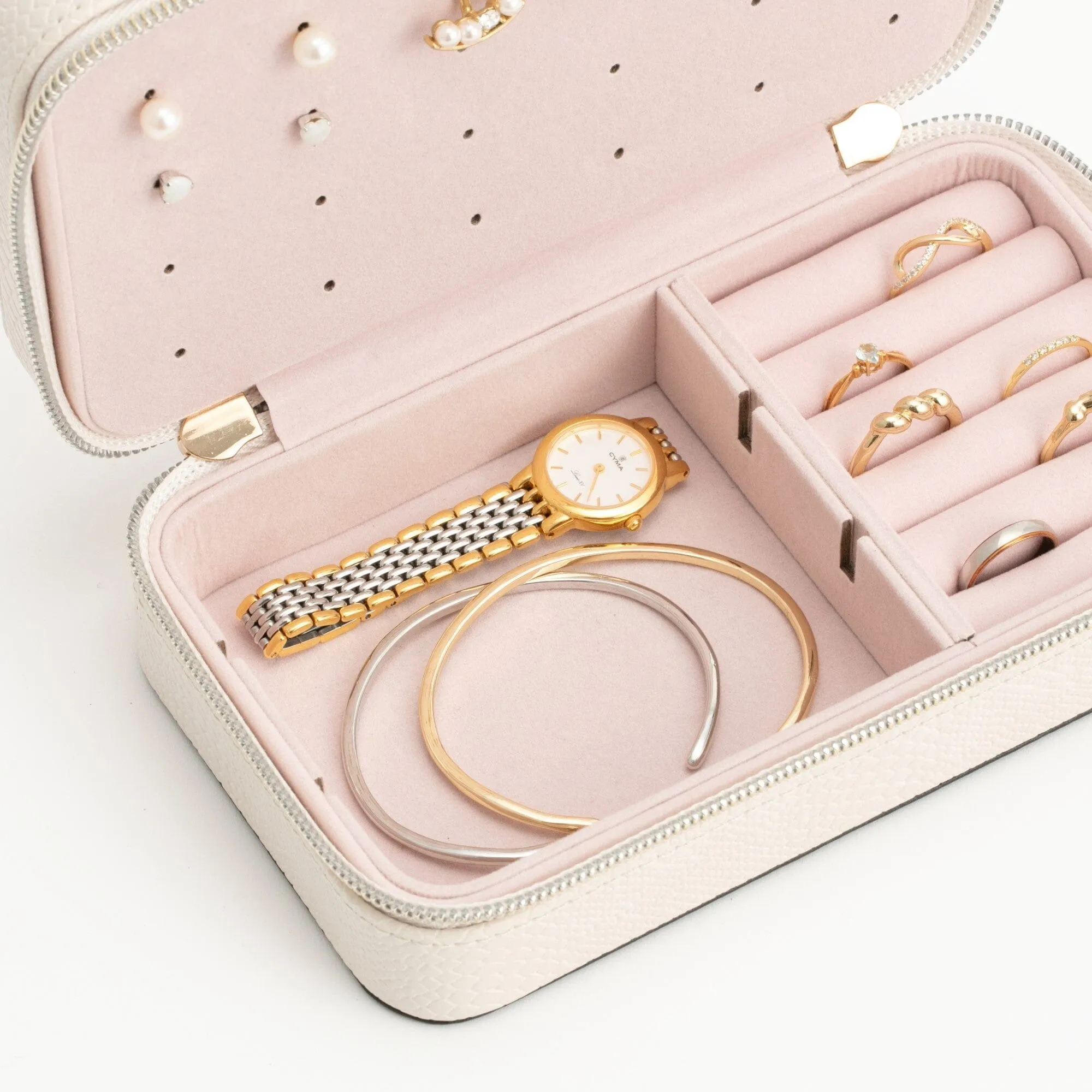 Bicolor Travel Jewelry Box M Ivory