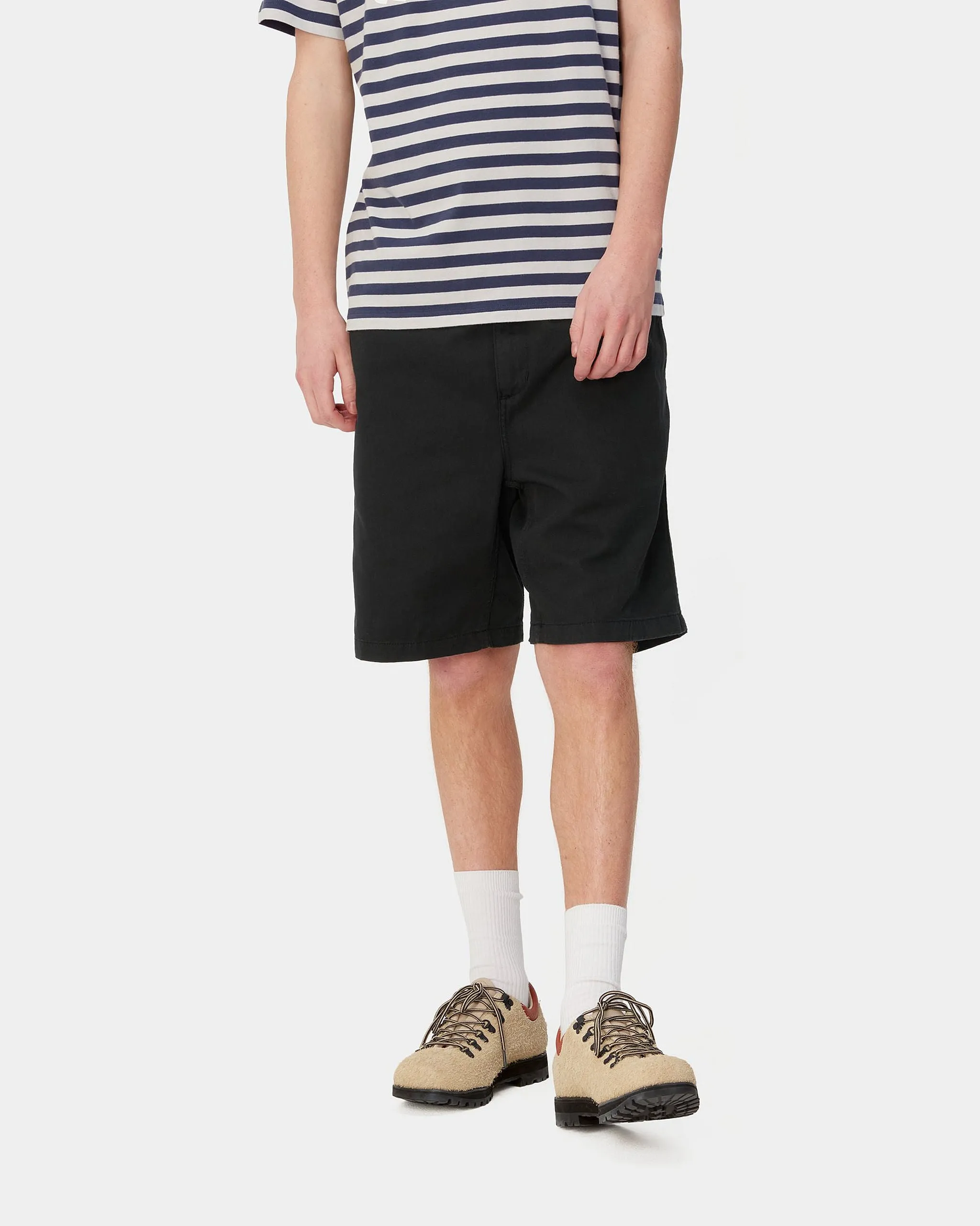 Carhartt WIP Flint Shorts - Black Garment Dyed