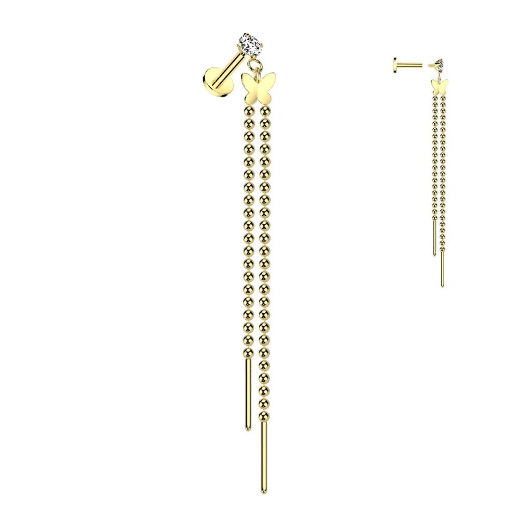 Cartilage - Butterfly - 16g - Gold