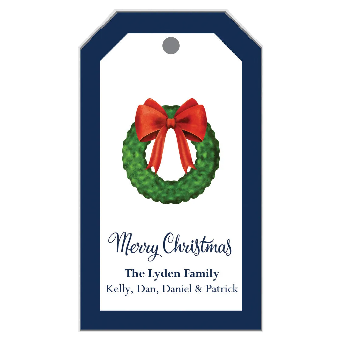 Christmas Wreath Personalized Gift Tags