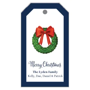 Christmas Wreath Personalized Gift Tags