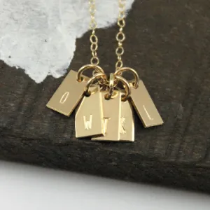 Dainty Gold Initial Tag Necklace