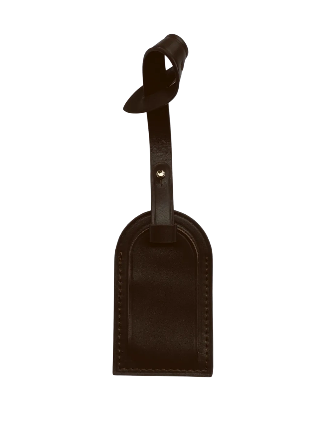 Damier Ebene Brown Leather Luggage Tag