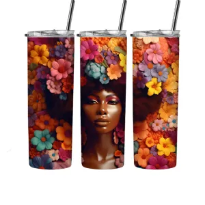 Elevate Your Tumbler Game with this Stunning Black Girl Magic Melanin Sista 3D Sublimation Tumbler Wrap