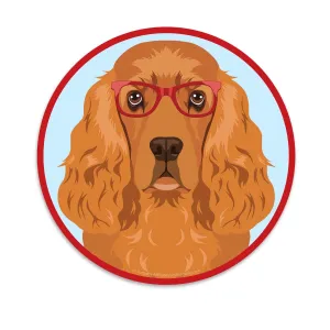 English Cocker Spaniel Dog Wearing Hipster Glasses Mini Vinyl Sticker