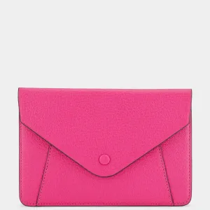 Envelope Passport Holder in Pink Capra
