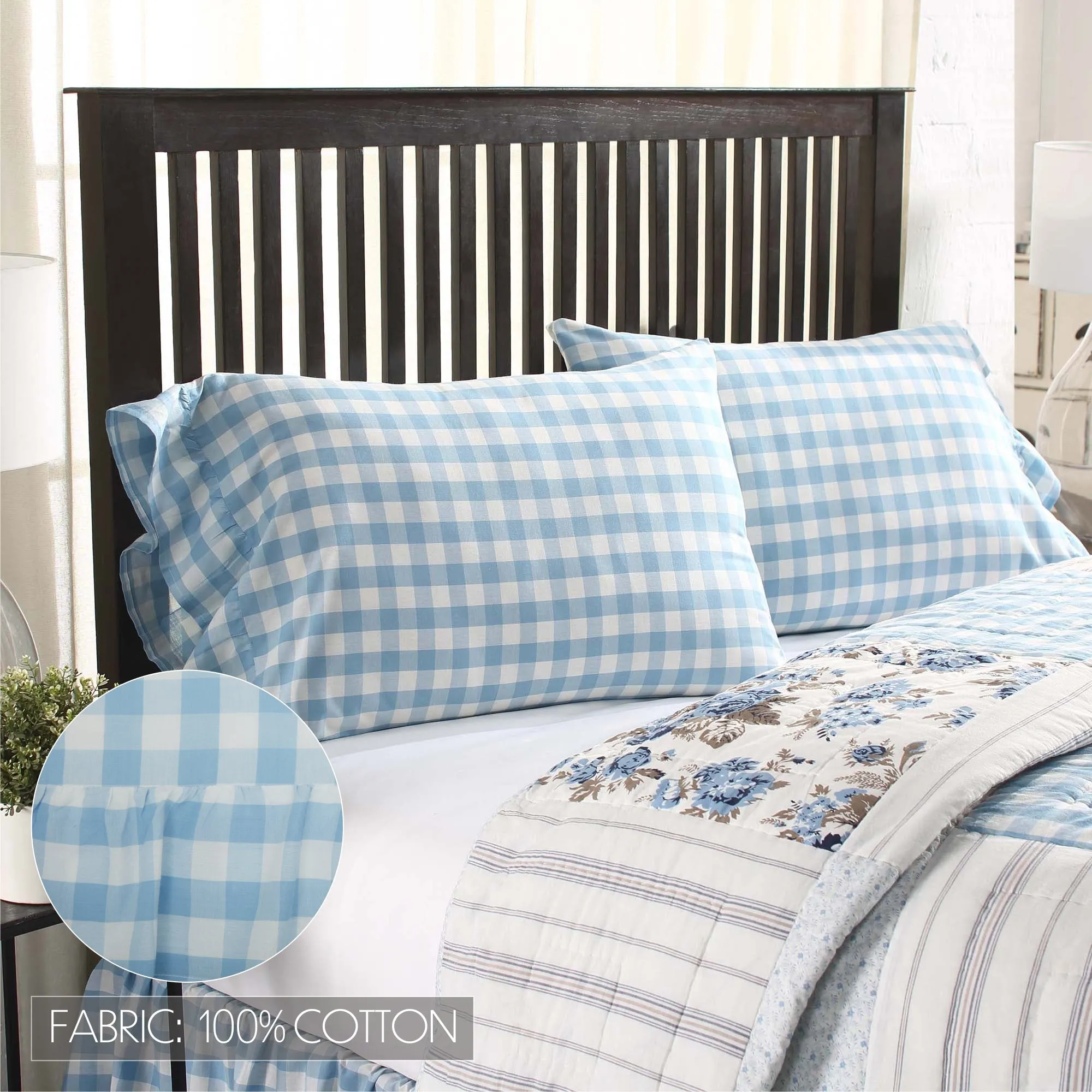 Farmhouse Pillow Case Set of 2 Annie Buffalo Check Bedroom Decor VHC Brands