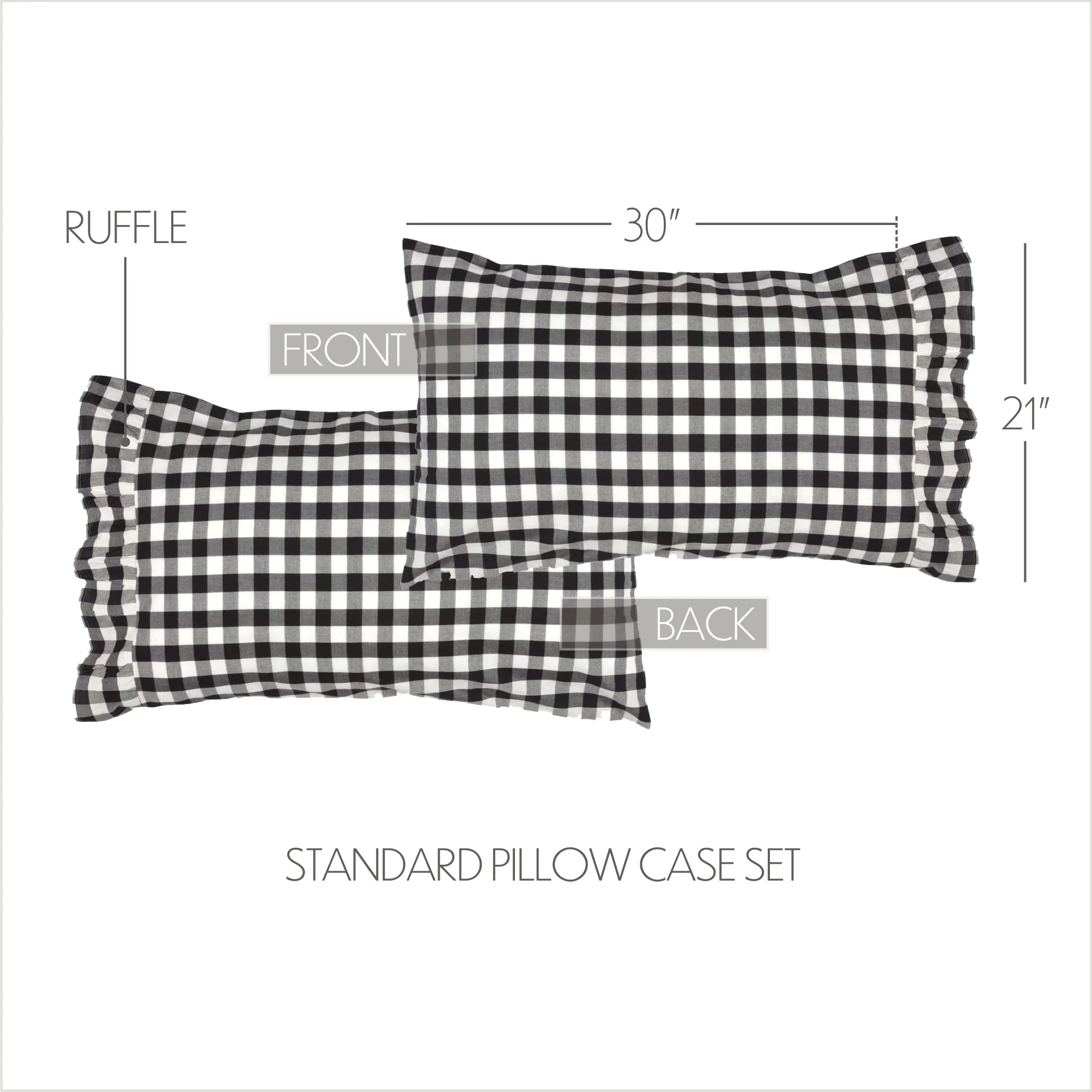 Farmhouse Pillow Case Set of 2 Annie Buffalo Check Bedroom Decor VHC Brands