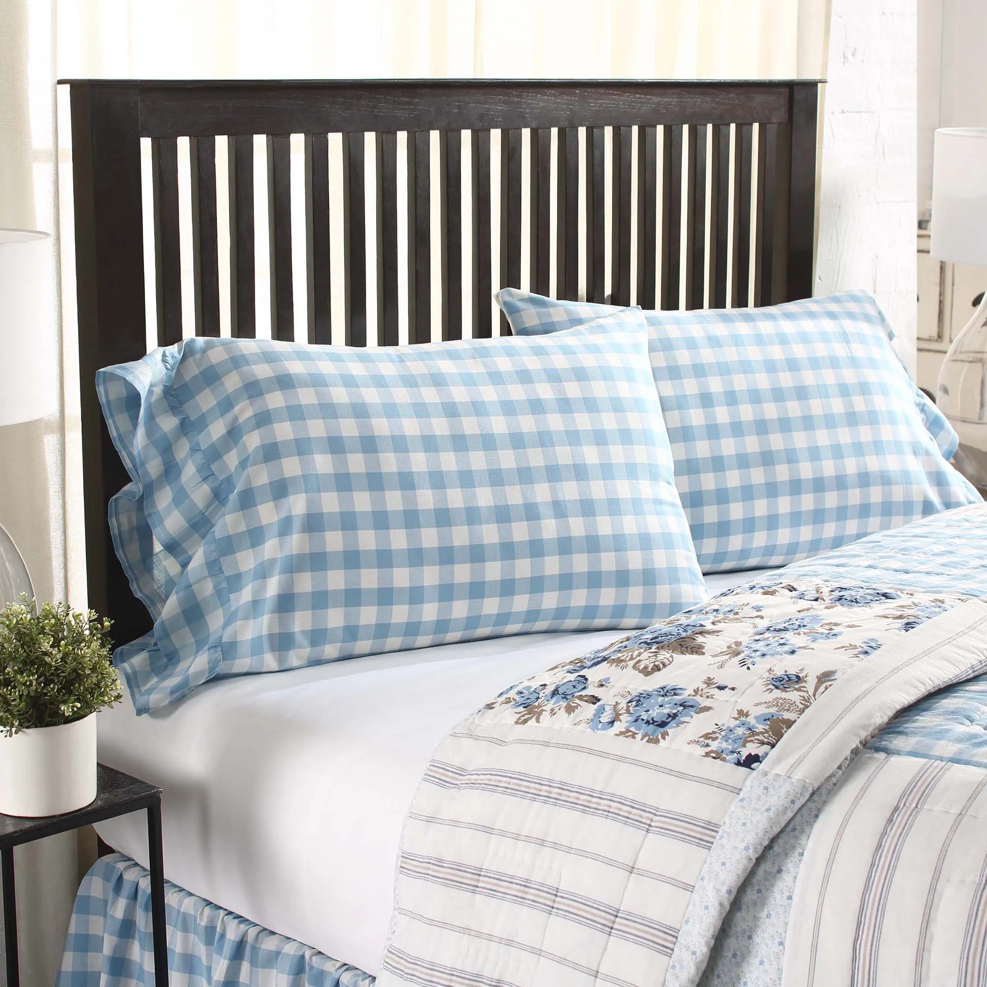 Farmhouse Pillow Case Set of 2 Annie Buffalo Check Bedroom Decor VHC Brands