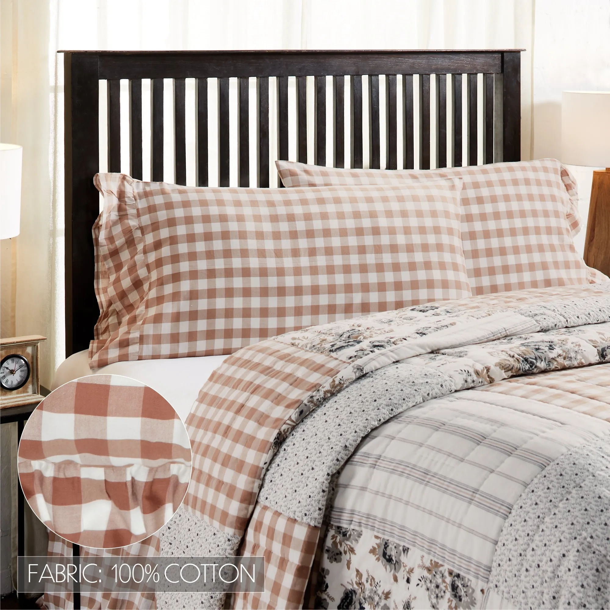 Farmhouse Pillow Case Set of 2 Annie Buffalo Check Bedroom Decor VHC Brands