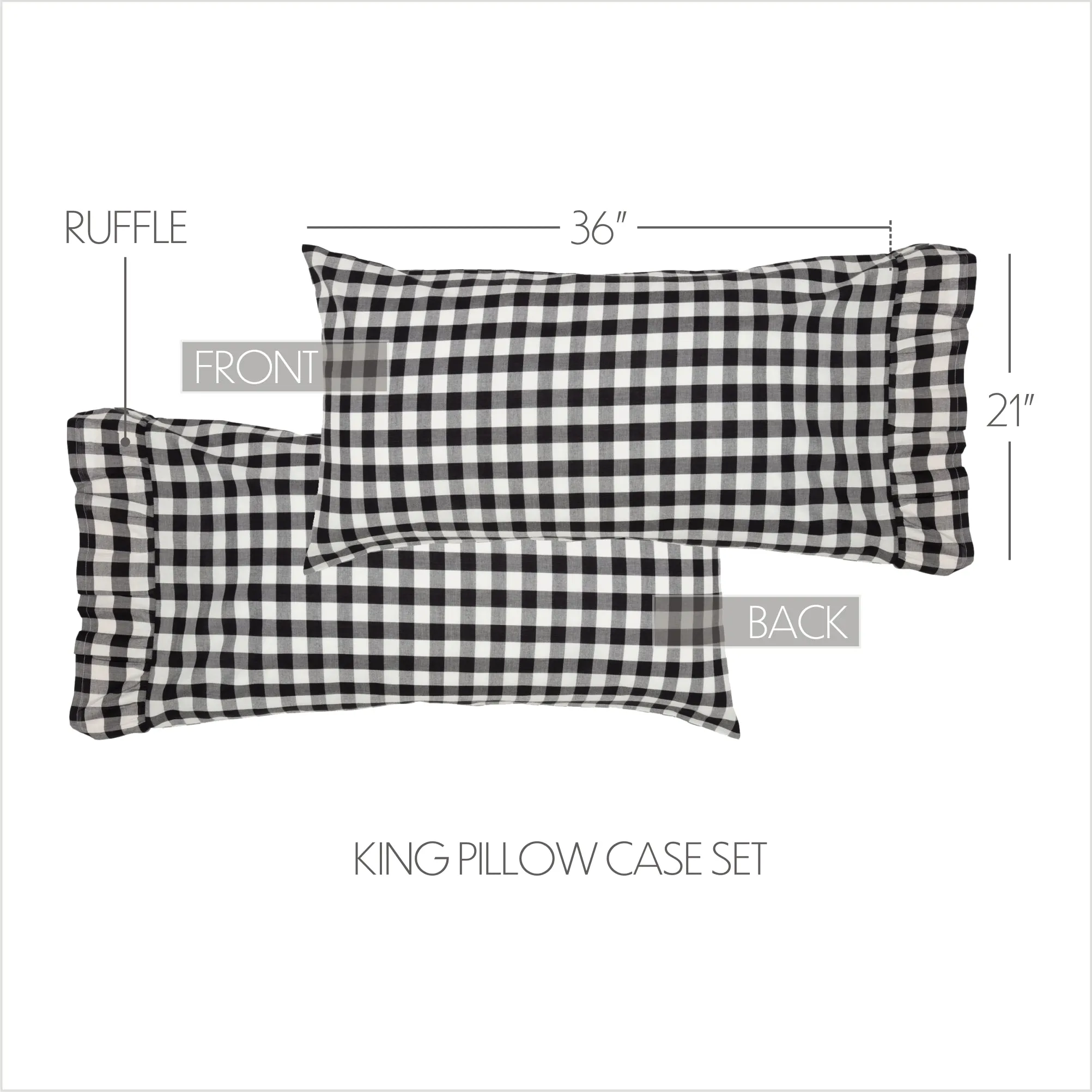 Farmhouse Pillow Case Set of 2 Annie Buffalo Check Bedroom Decor VHC Brands