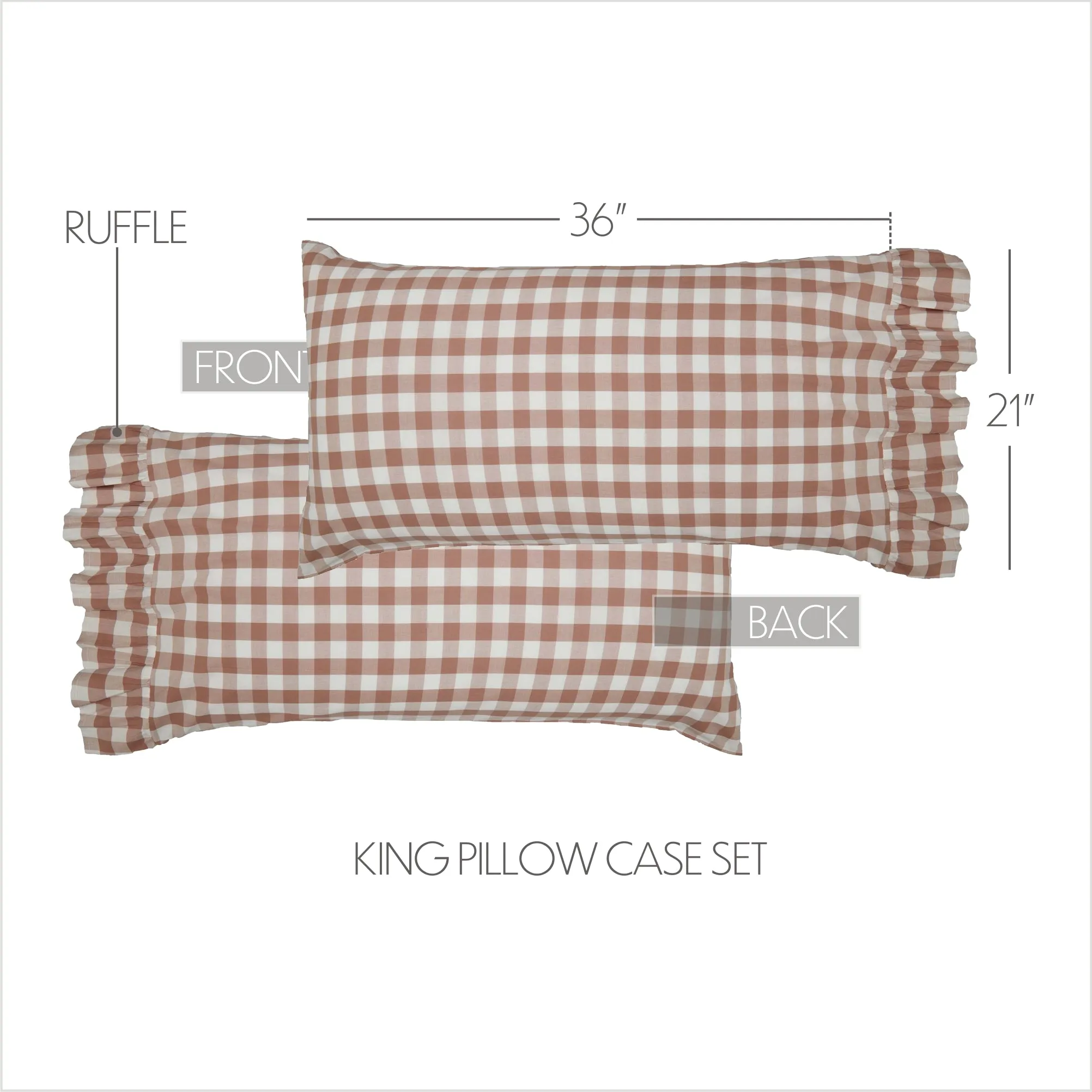 Farmhouse Pillow Case Set of 2 Annie Buffalo Check Bedroom Decor VHC Brands