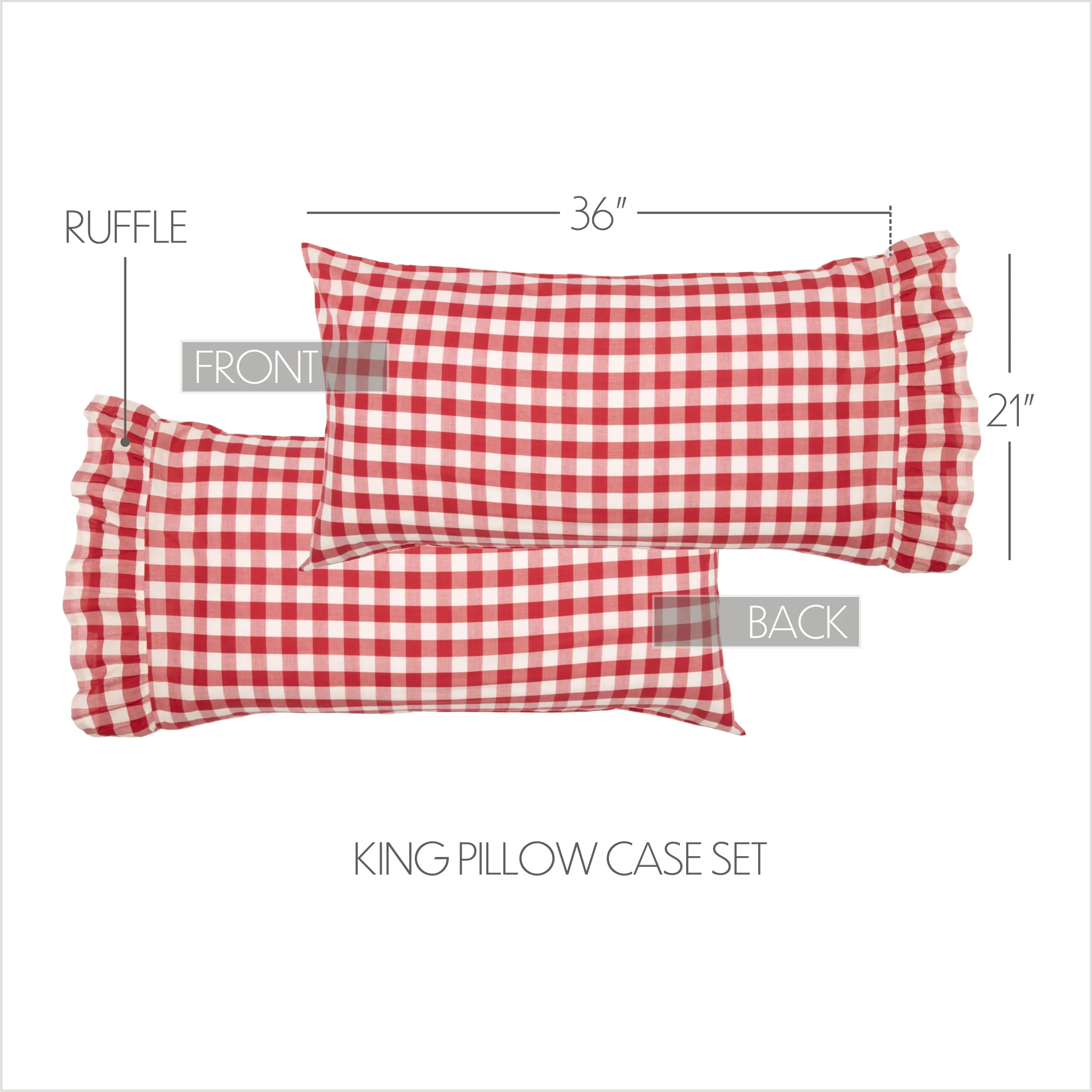 Farmhouse Pillow Case Set of 2 Annie Buffalo Check Bedroom Decor VHC Brands
