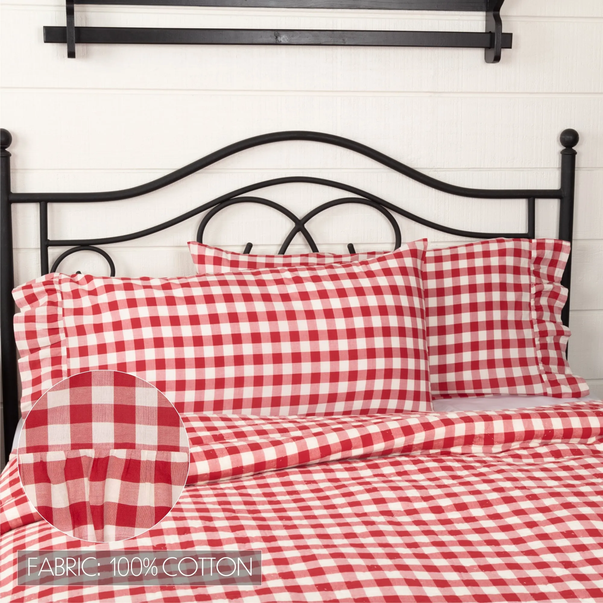Farmhouse Pillow Case Set of 2 Annie Buffalo Check Bedroom Decor VHC Brands