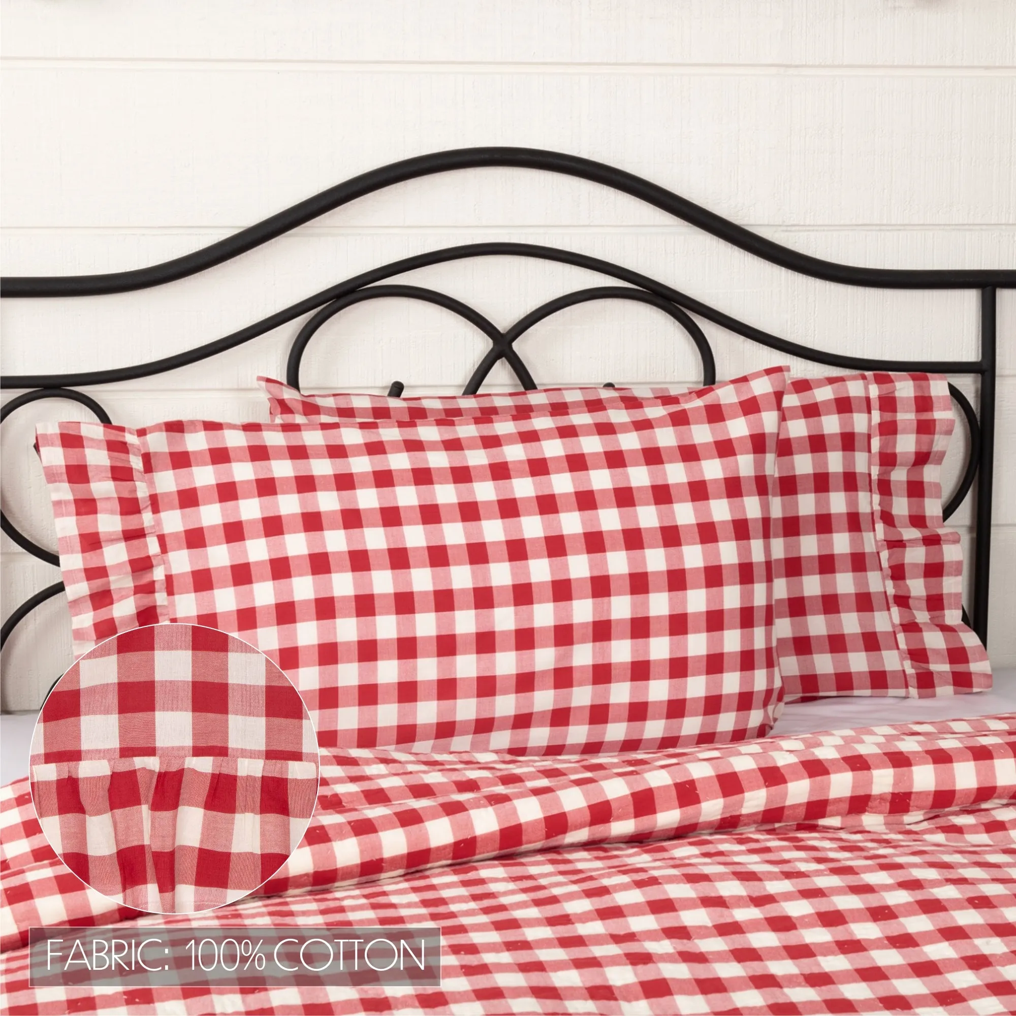 Farmhouse Pillow Case Set of 2 Annie Buffalo Check Bedroom Decor VHC Brands