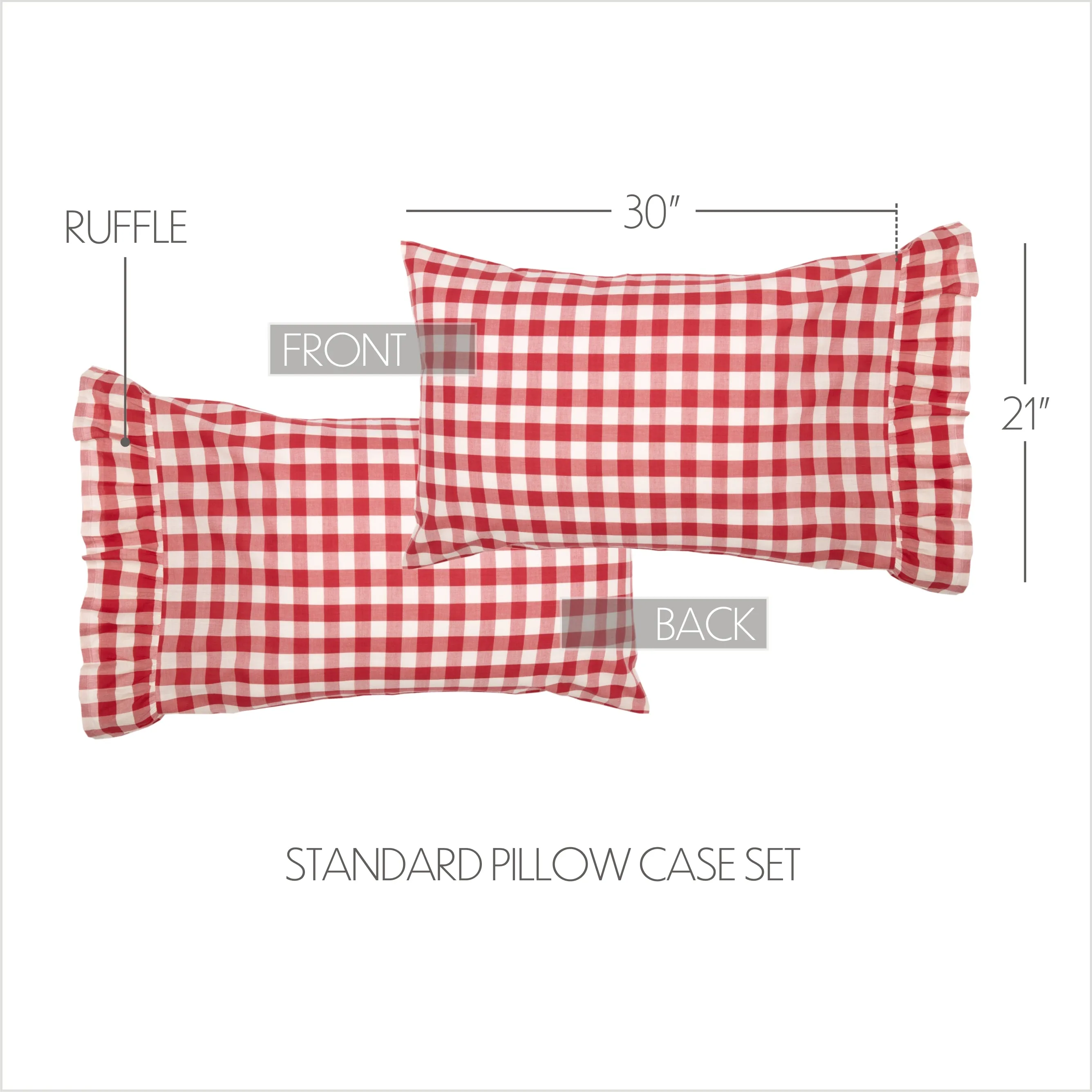 Farmhouse Pillow Case Set of 2 Annie Buffalo Check Bedroom Decor VHC Brands