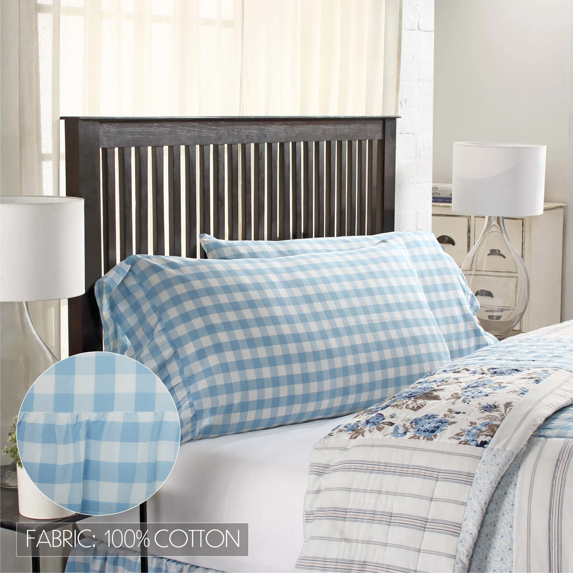 Farmhouse Pillow Case Set of 2 Annie Buffalo Check Bedroom Decor VHC Brands