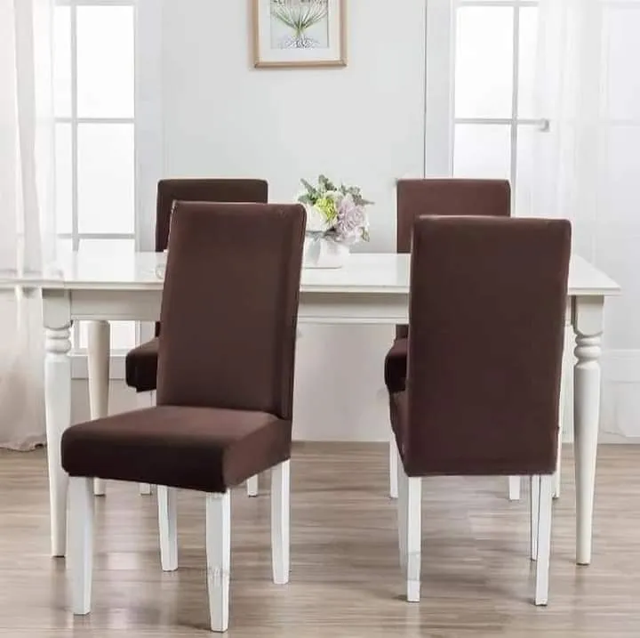 Fitted Style Cotton Jersey Chair Cover - Brown