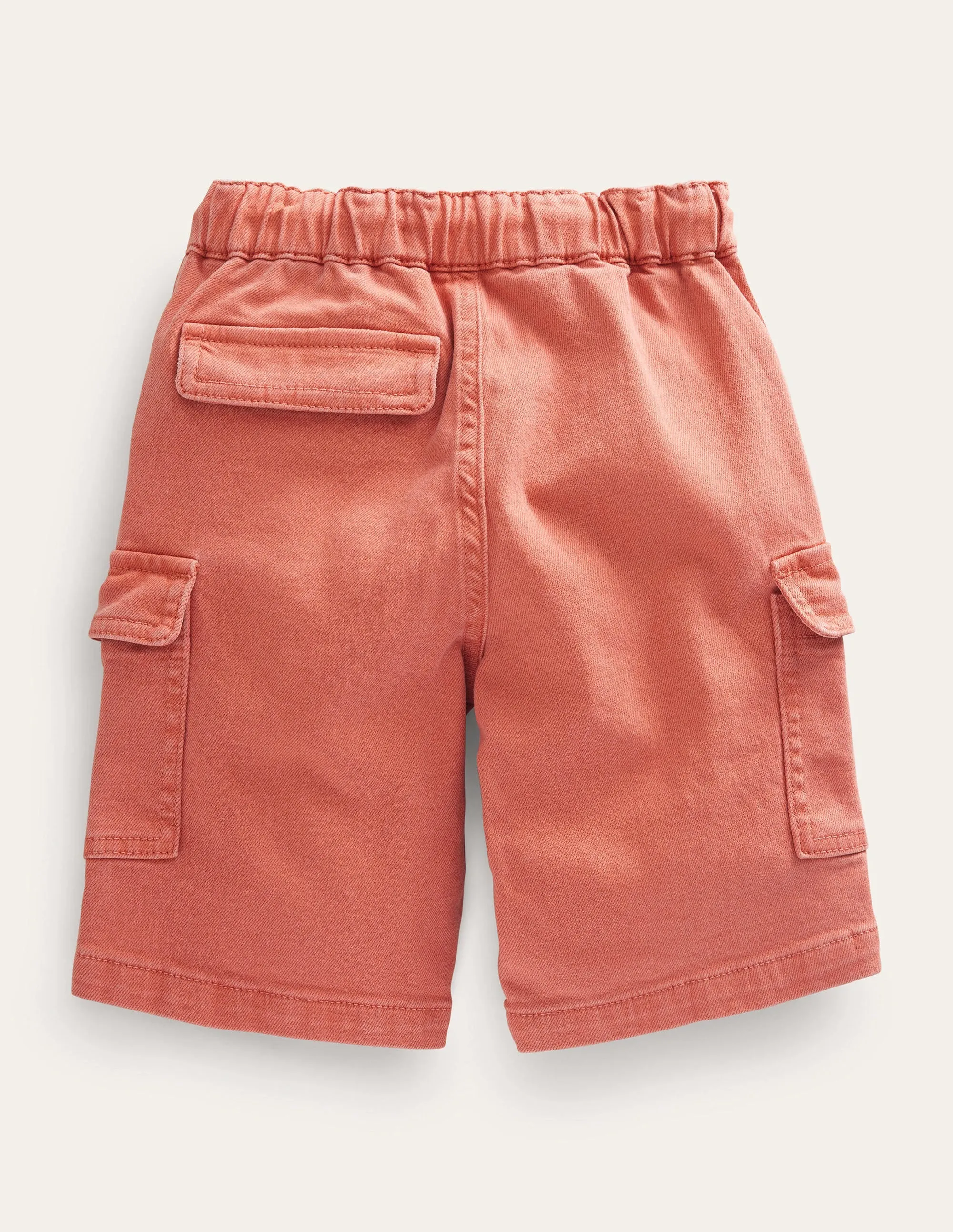 Garment Dye Cargo Shorts-Washed Jam Red