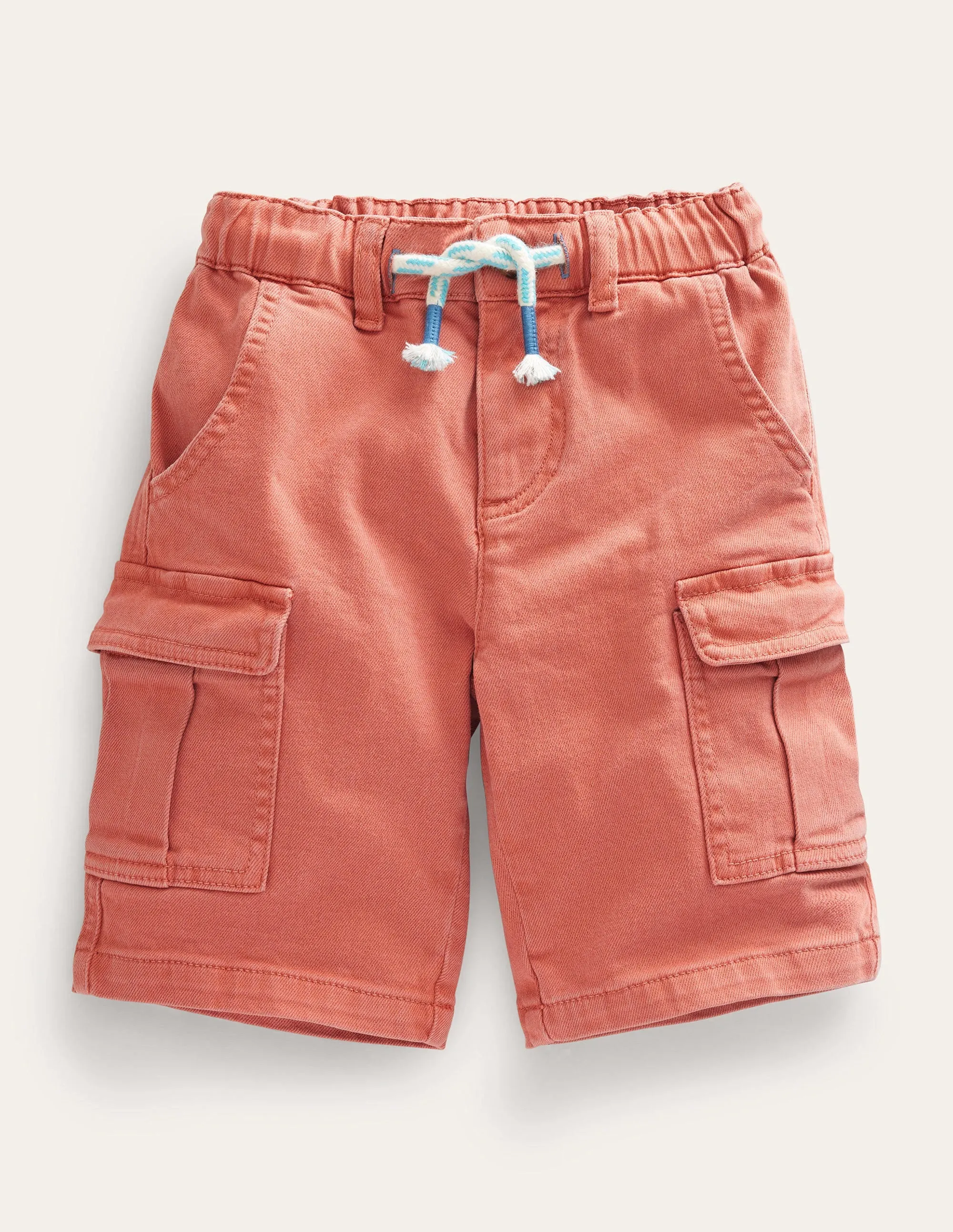 Garment Dye Cargo Shorts-Washed Jam Red