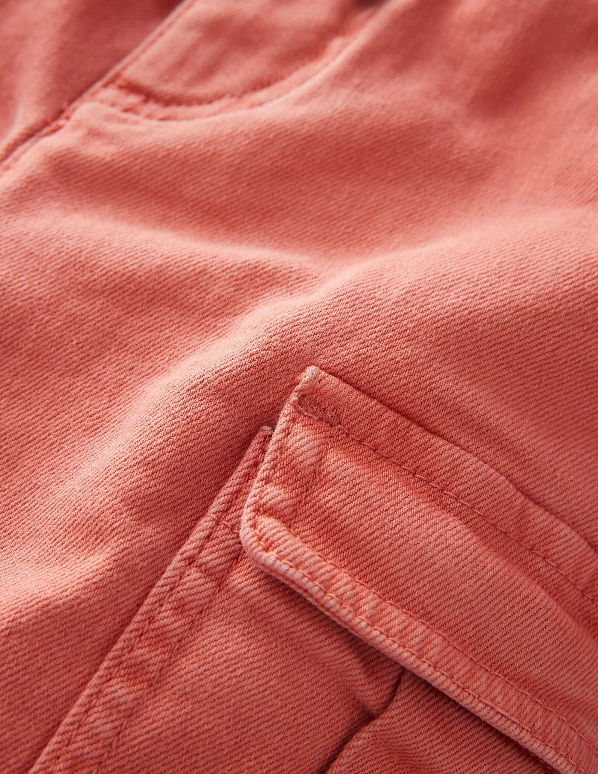 Garment Dye Cargo Shorts-Washed Jam Red