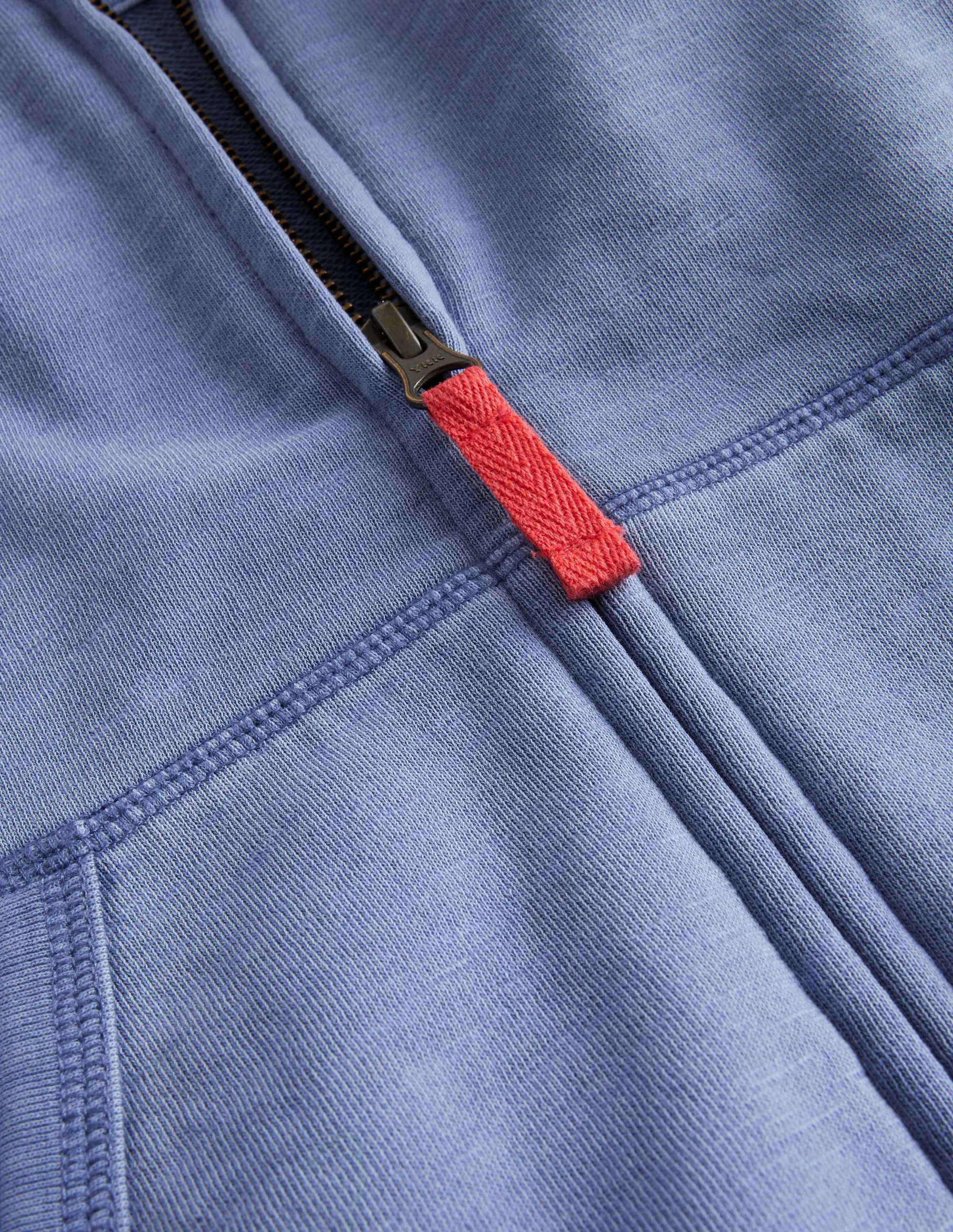 Garment Dye Zip-Through Hoodie-Dusty Blue