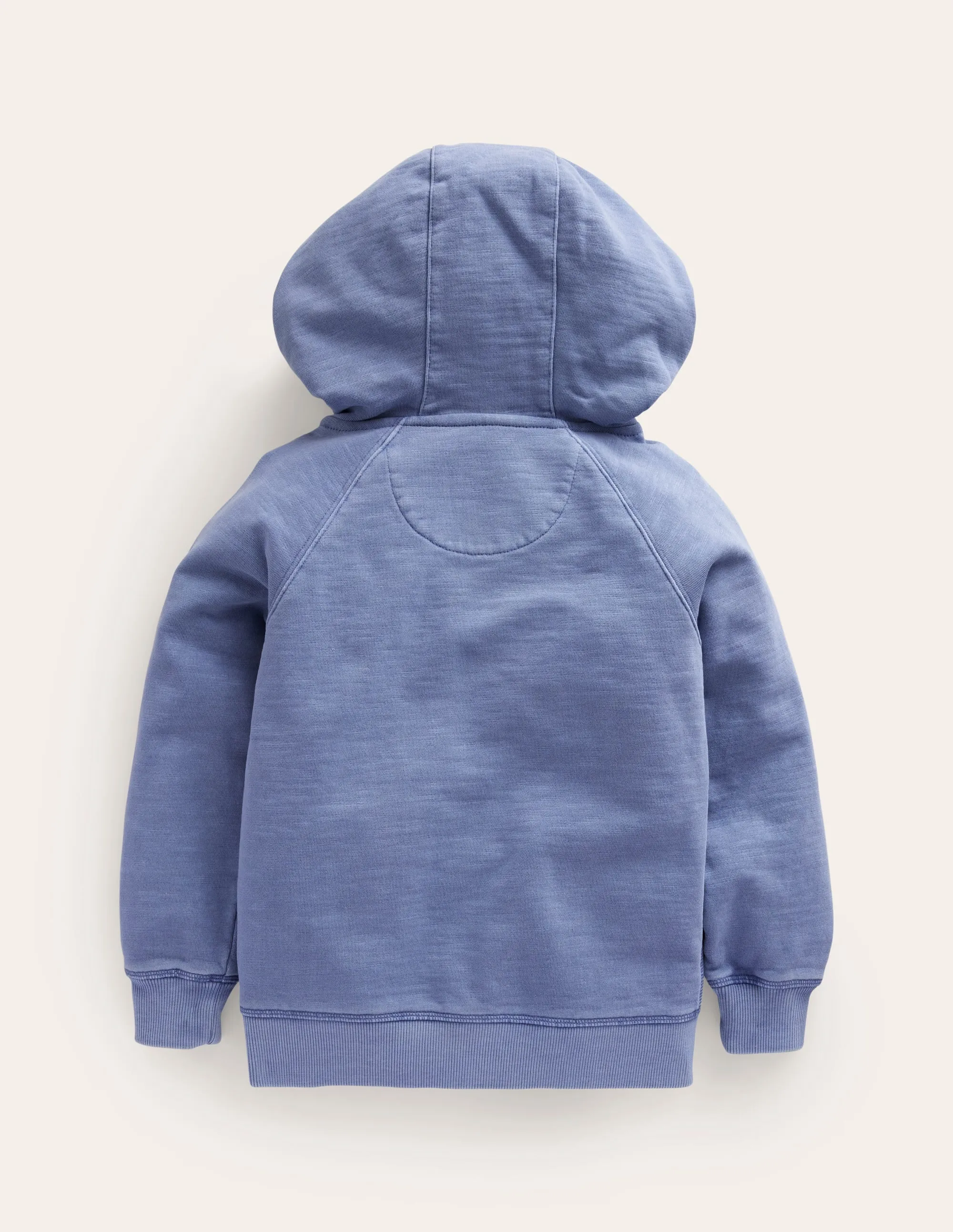 Garment Dye Zip-Through Hoodie-Dusty Blue