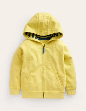 Garment Dye Zip-Through Hoodie-Zest Yellow