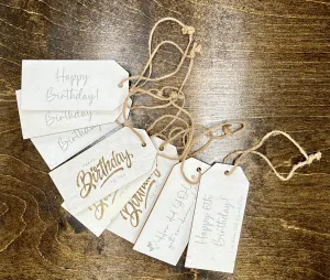 Happy Birthday Wood Gift Tags