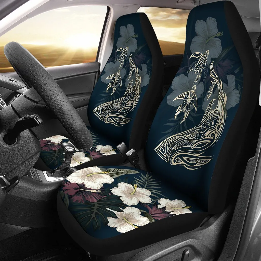 Hawaii Tropical Hibiscus Turtle Shark Aumakua Car Seat Covers Lucas Style Blue