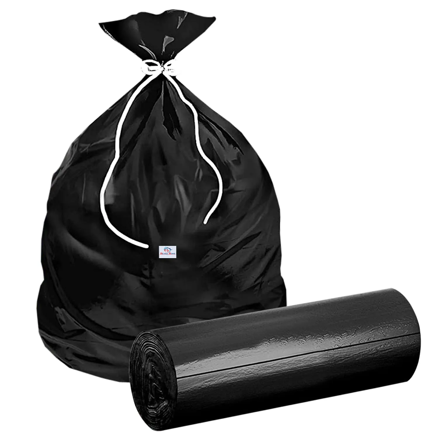 Heart Home Small 300 Garbage Bags/Dustbin Bags, 17x19 Inches (Black)-HS41HEARTHH24019