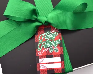 Hoppy Holidays Buffalo Plaid Christmas Gift Tags