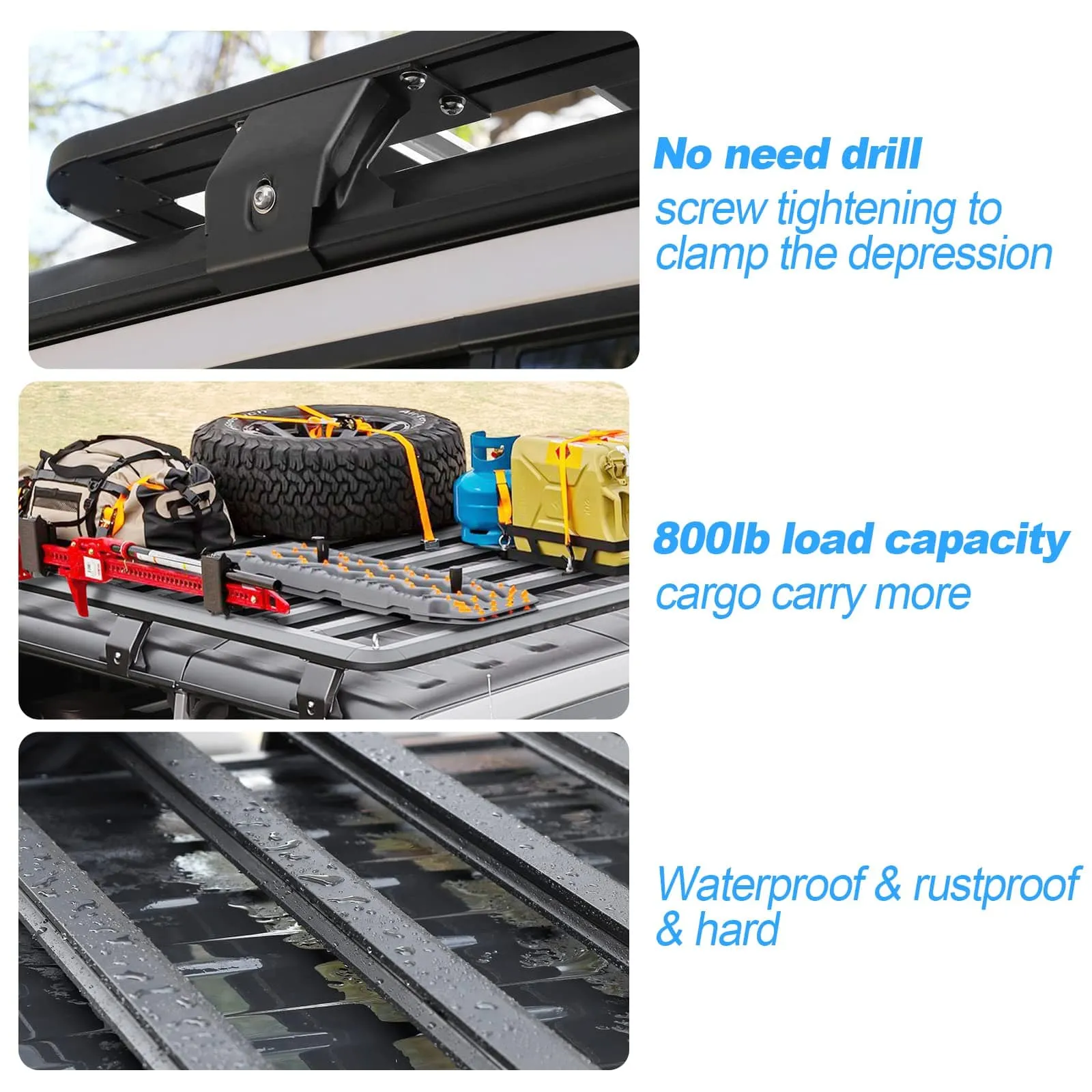 Jeep Roof Rack Cargo Carrier 63 x 55 Inch Rooftop Basket for 2018-Later JL JT