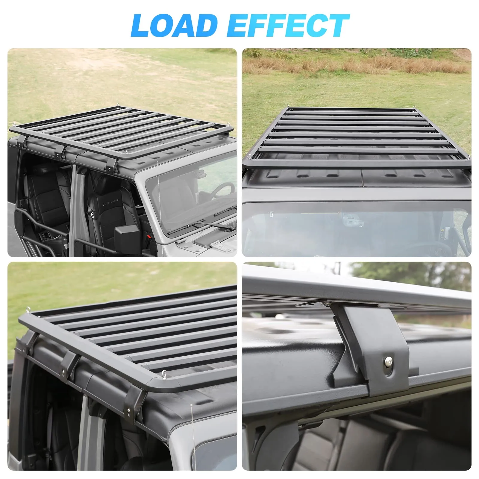 Jeep Roof Rack Cargo Carrier 63 x 55 Inch Rooftop Basket for 2018-Later JL JT