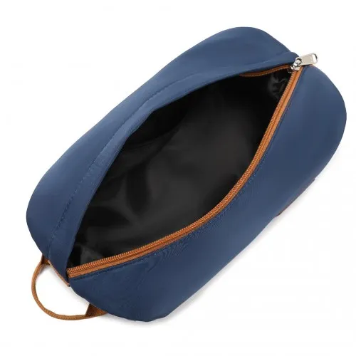 Kono Expandable Waterproof Travel Duffel Bag Set - Navy & Brown - Stylish & Durable for All Travel Needs