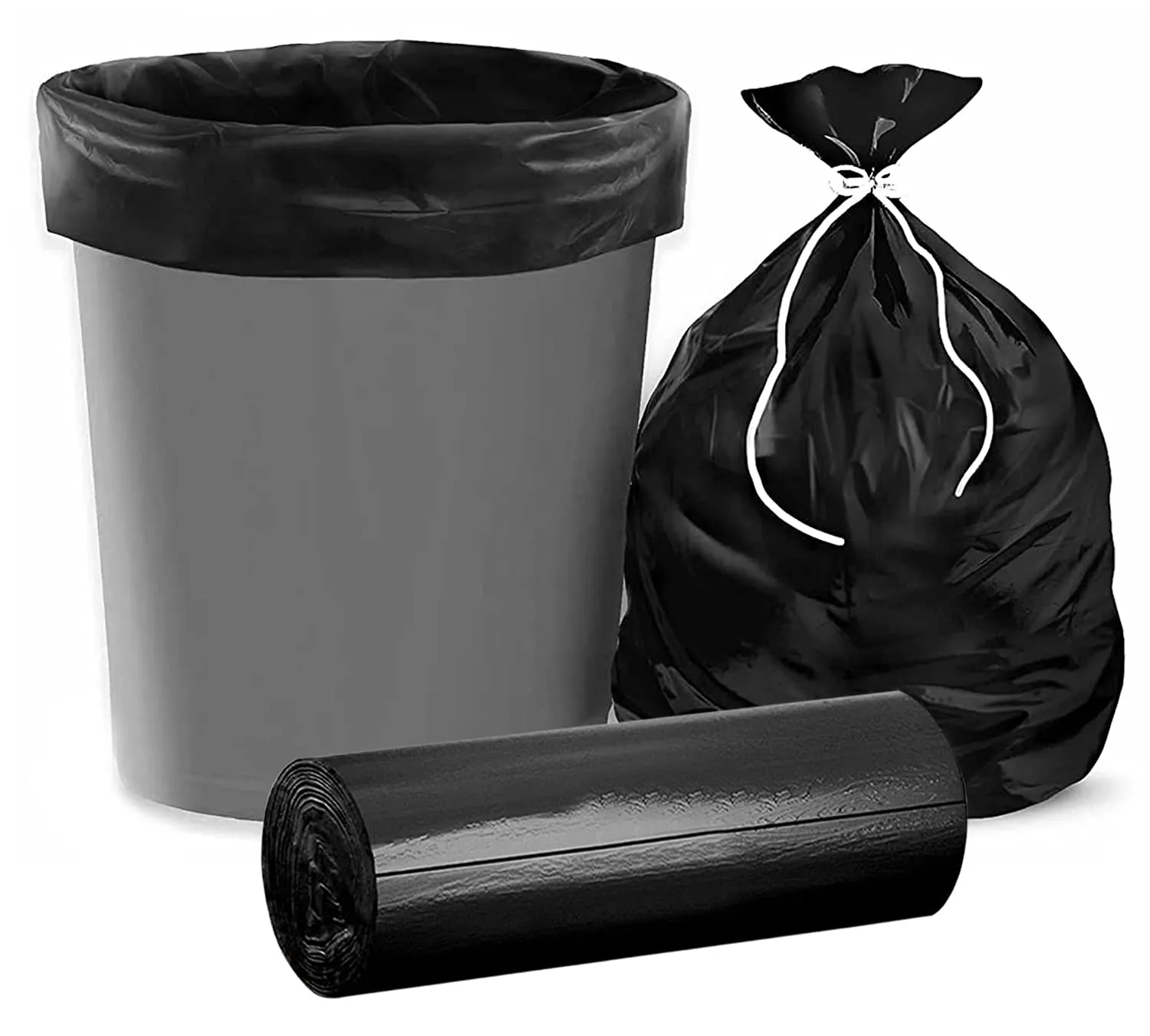 Kuber Industries Small 90 Biodegradable Garbage Bags, Dustbin Bags, Trash Bags For Kitchen, Office, Warehouse, Pantry or Washroom, 17x19 Inches (Black)-HS41KUBMART24004