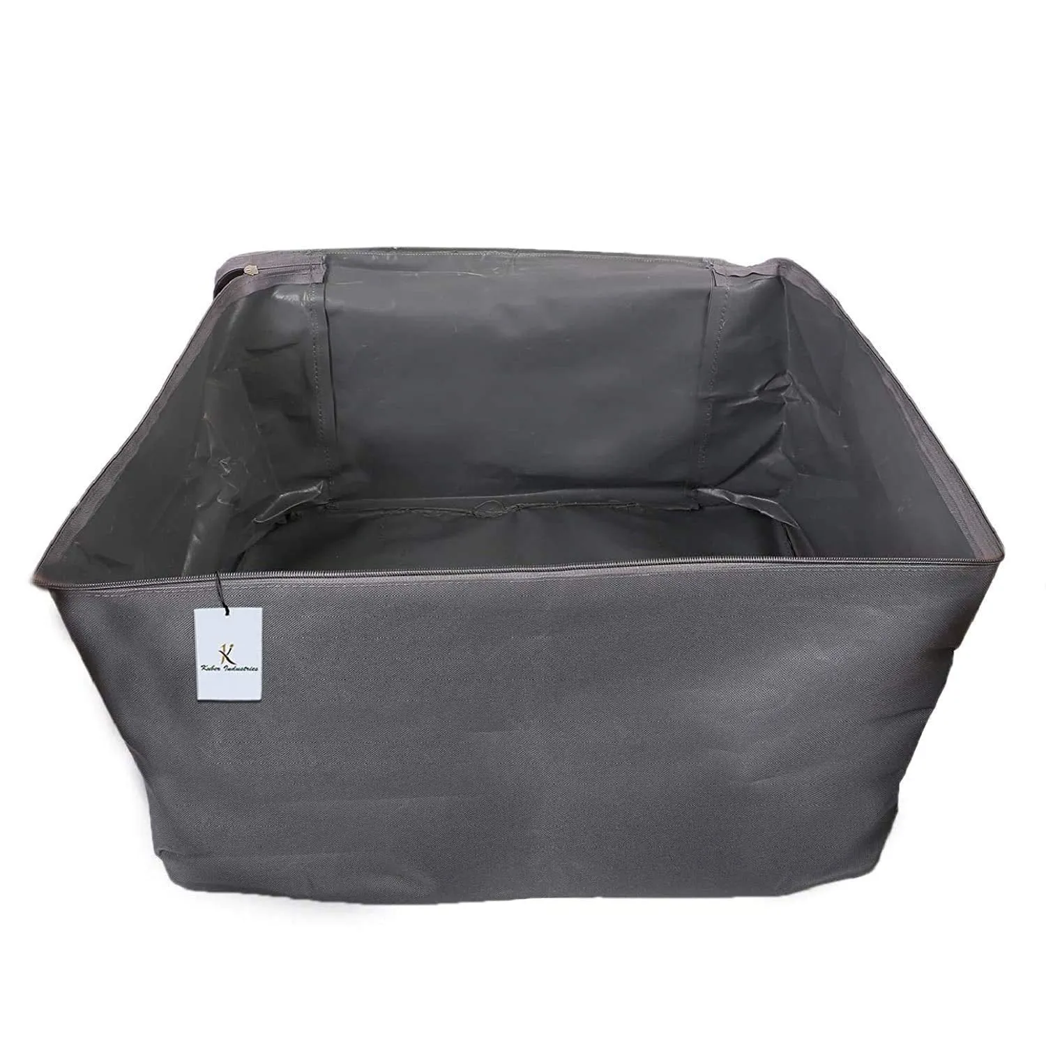 Kuber Industries Small Size Lightweight Foldable Rexine Jumbo Underbed Storage Bag with Zipper and Handle (Grey) (F_26_KUBMART016798)